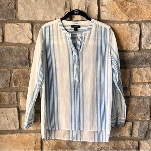 J. Crew Gauzy Cotton Striped Top Sz 6